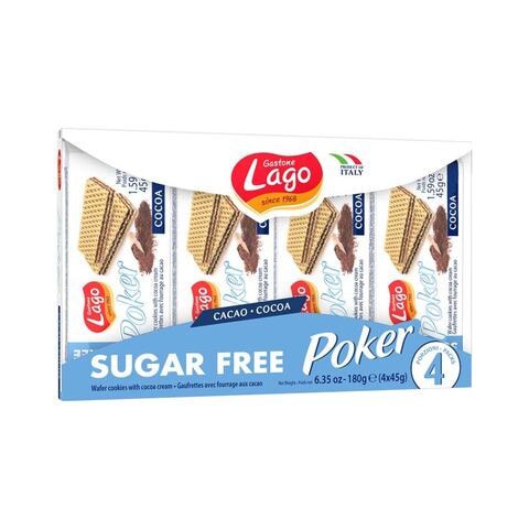 Lago Poker Sugarfree Cocoa Wafers 45g x4