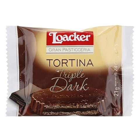 Loacker Tortina Triple Dark Chocolate Biscuit 21g