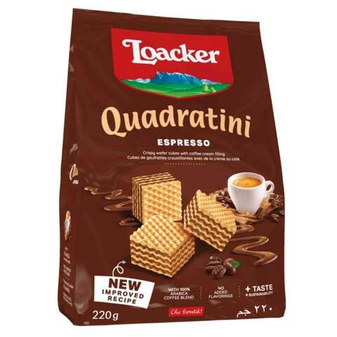 Loacker Quadratini Espresso Wafer Cookies 220g