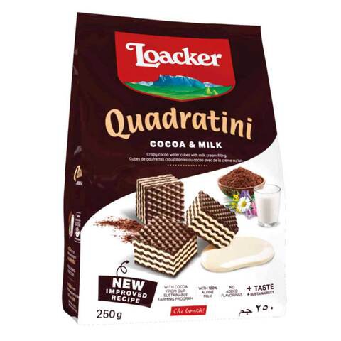 Loacker Quadratini Cocoa &amp; Milk Wafers 250g