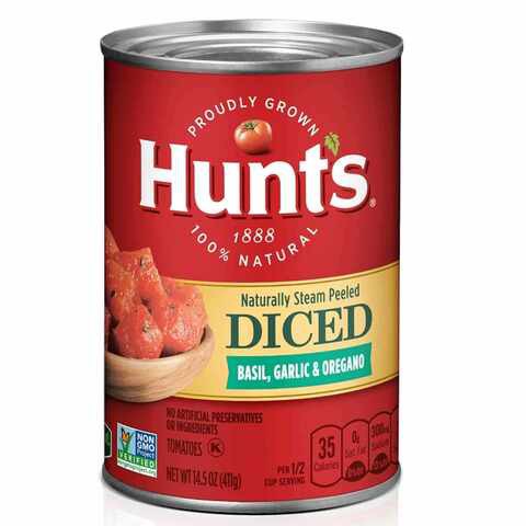 Hunt&#39;s Basil Garlic and Oregano Diced Tomatoes 411g