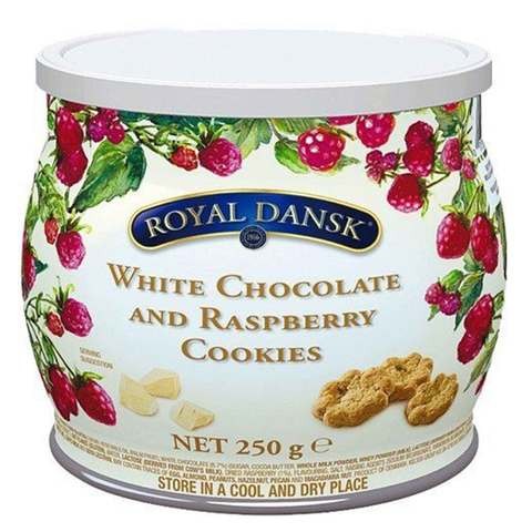 Royal Dansk White Chocolate and Raspberry Cookies 250g