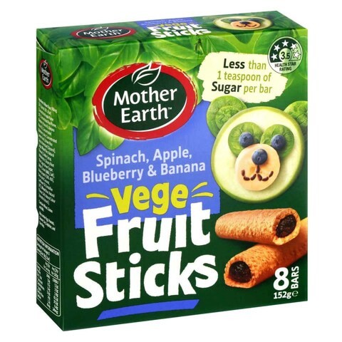 Mother Earth Spinach Apple Blueberry And Banana Vege Fruit Sticks 152g