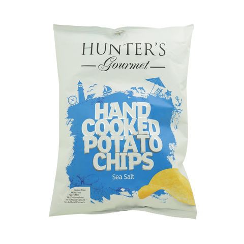 Hunter&#39;s Gourmet Hand Cooked Sea Salt Potato Chips 125g