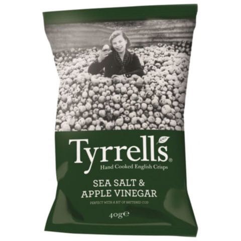 Tyrrell&#39;s Sea Salt and Apple Vinegar English Crisps 40g