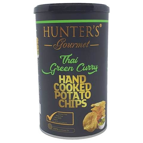 Hunter&#39;s Gourmet Hand Cooked Potato Chips Thai Green Curry 150g