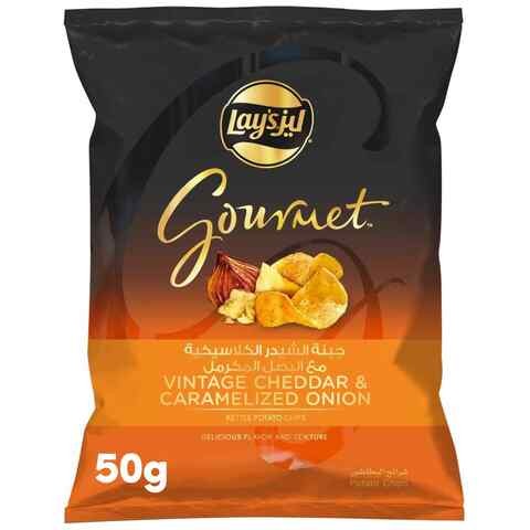 Lay&#39;s Gourmet Vintage Cheddar and Caramelized Onion Potato Chips 50g