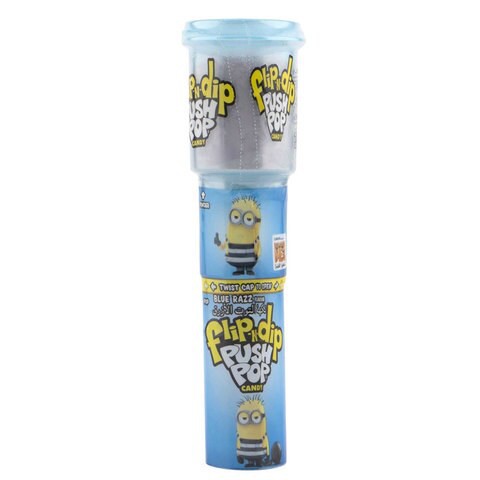 Bazooka Flip-N-Dip Blue Razz Flavoured Push Pop Candy 25g