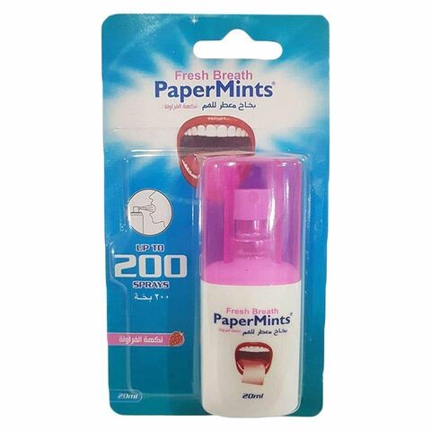 Papermints Strawberry Flavour Fresh Breath Spray 20ml