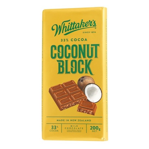 WHITTAKERS COCONUT BLOCK BAR 200G