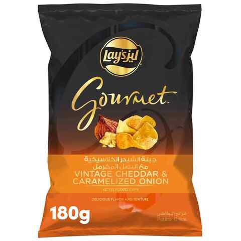 Lay&#39;s Gourmet Vintage Cheddar and Caramelized Onion Potato Chips 180g