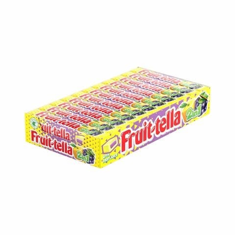 Fruit-Tella 2-In-1 Lemon Grape Chewy Candy 32.4g x20