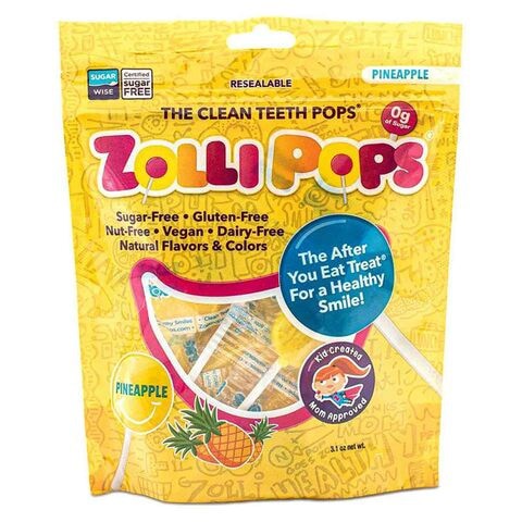 Zollipops Clean Teeth Pops Candy Pineapple 87g