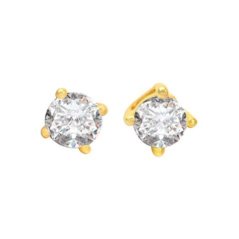 18k SOLITAIRE  QUARTER CARAT DIAMOND EARRING 0.5 CTS-White Gold