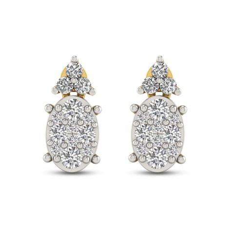 18k ILLUSION DIAMOND EARRING 0.2 CTS-White Gold