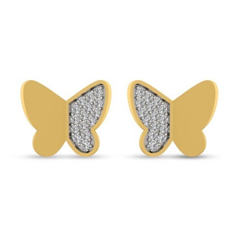 18k ILLUSION DIAMOND EARRING 0.12 CTS-White Gold