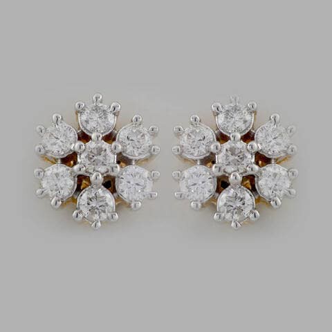 18k NAKSHATRA DIAMOND EARRING 0.35 CTS-White Gold