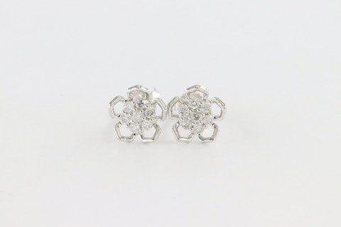 18k ILLUSION DIAMOND EARRING 0.27 CTS-White Gold