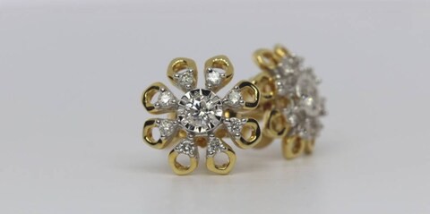 18k BLOSSOM DIAMOND EARRING 0.21 CTS-White Gold