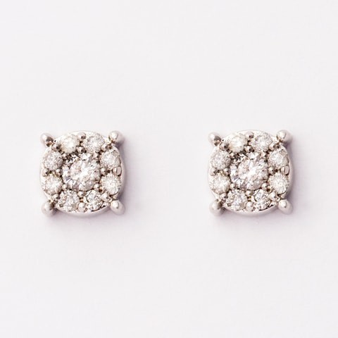 18k ILLUSION DIAMOND EARRING 0.48 CTS-White Gold