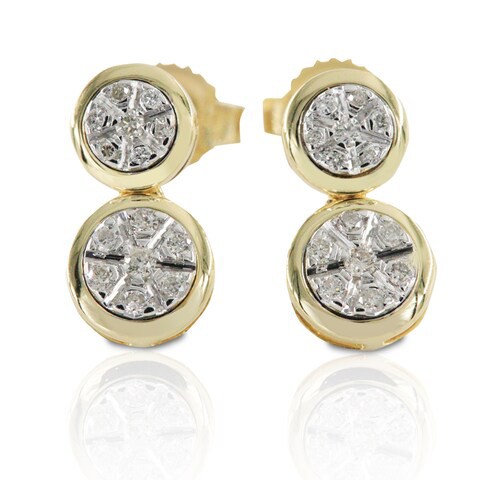 18k NAPOLI DIAMOND EARRING 0.12 CTS-Yellow Gold