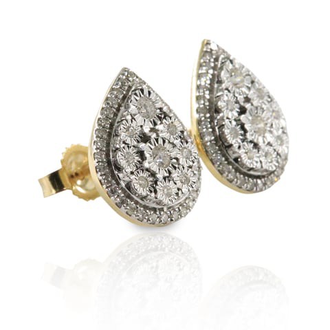 18k ILLUSION DIAMOND EARRING 0.3 CTS-White Gold