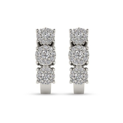 18k ILLUSION DIAMOND EARRING 0.47 CTS-Yellow Gold