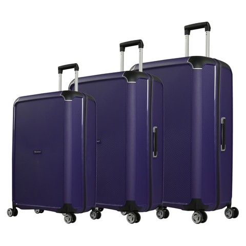 Eminent Brand 3-Piece-Set of Hardsided PP  4 Twin-Wheel Spinner Luggage Trolley in Purple Color B0002-3_PRP