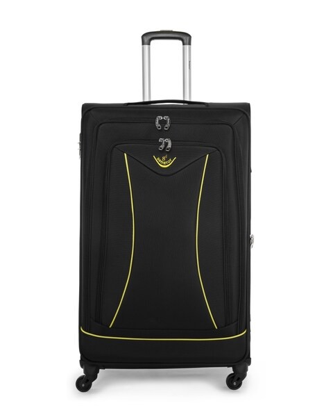 Senator Brand Softside Small Check-in Size 65 Centimeter (24 Inch) 4 Wheel Spinner Luggage Trolley in Black Color LL032-24_BLK