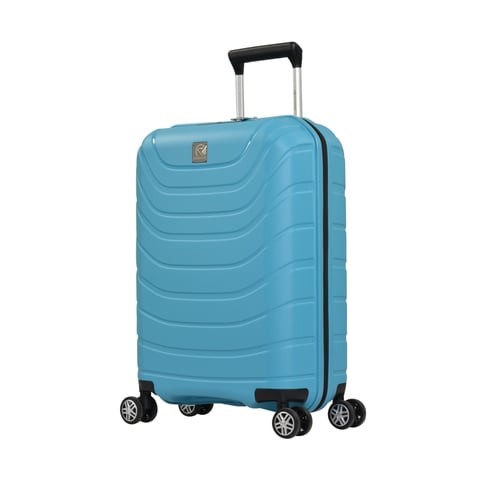 حقيبة سفر متينة من البولي بروبيلين بحجم 53 سم (20 بوصة) من إمينينت بأربع عجلات دوارة باللون الأزرق الفاتح B0011-20_LBL