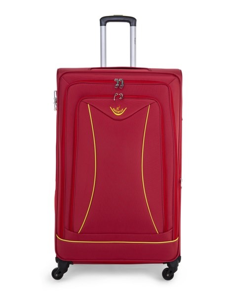 Senator Brand Softside Small Cabin Size 55 Centimeter (20 Inch) 4 Wheel Spinner Luggage Trolley in Red Color LL032-20_RED