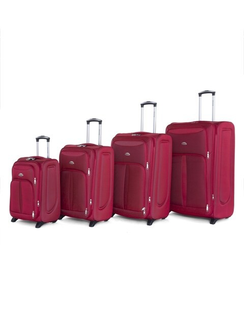 Senator Brand Softside 4 Piece Set of 2 Wheel EVA Luggage Trolley in Burgundy Color KH108-4_BGN