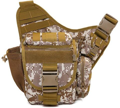 Mgskint Multi Functional Tactical Camera Messenger Bag Fishing Bag Military Shoulder Bag Backpack Nylon Sling Pack For Hiking Camping Cycling (Desert Digital)