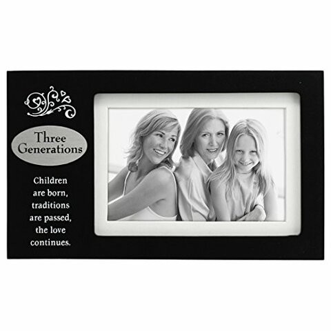 Malden International Designs Three Generations With Verse Metal Plaque Picture Frame, 4x6, Black