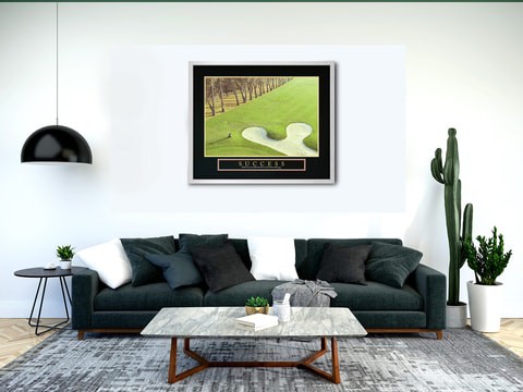 Motivational Posters with Aluminum Frame 60cm x 50cm (SUCCESS - GOLF COURSE)