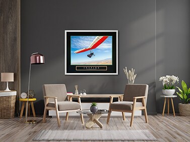 Motivational Posters with Aluminum Frame 60cm x 50cm (INSPIRE - HANG GLIDER)