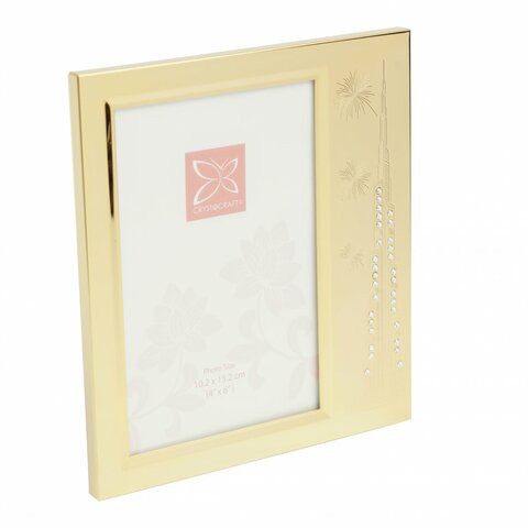 Crystocraft Gold Plated Photo Frame With Burj Design 4 X 6 Potrait BK541