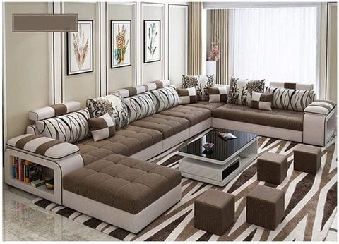جينيريك - أريكة للشقة او غرفة المعيشة او لزاوية الغرفة، قابلة للغسل، لون بني