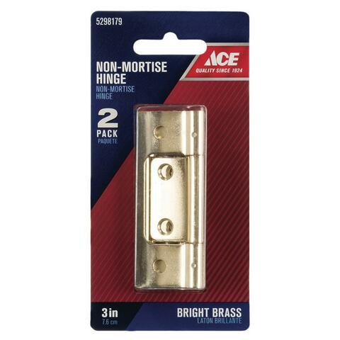 Ace Brass Non-Mortise Hinge (7.62 Cm, 2 Pc.)