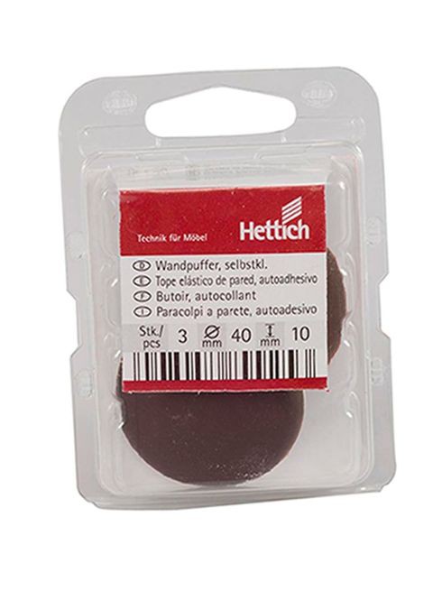 Hettich 3-Piece Self Adhesive Wall Buffer Multicolour 40 x 10millimeter