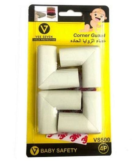 Vee Seven Child Protective Corner Guards 4pcs Extra Dense Child Safety Protectors &amp; Furniture Bumpers Set Ivory Color