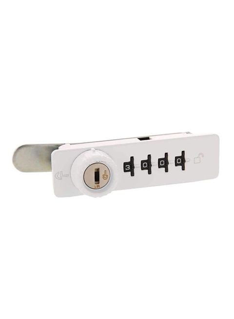 Hettich Number Combination Lock With Bolt Key White/Gold/Black