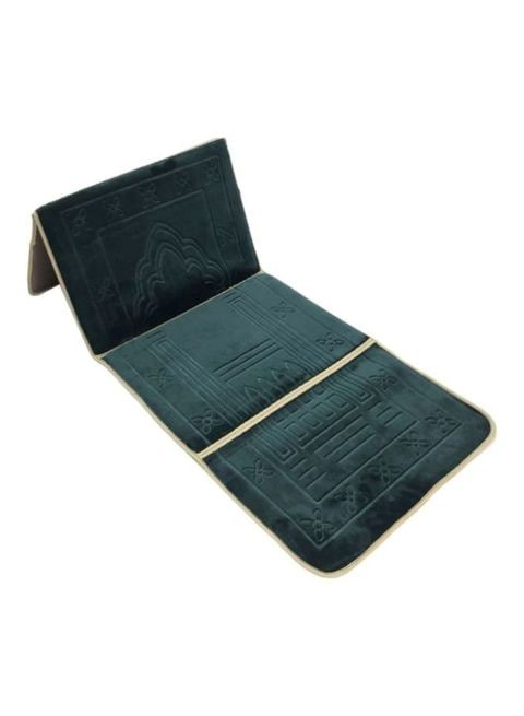 Generic 2 In 1 Foldable Prayer Mat With Backrest Green 110X54cm