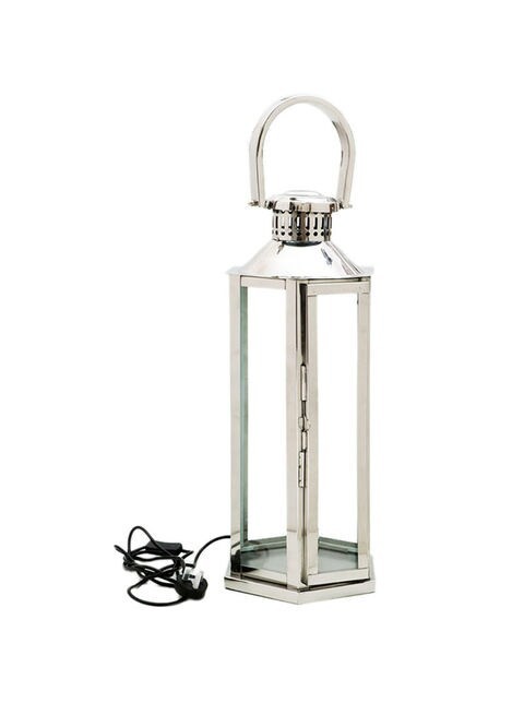 Al Salhiya Lighting - Handmade Stainless Steel Lantern Chrome 70x15centimeter