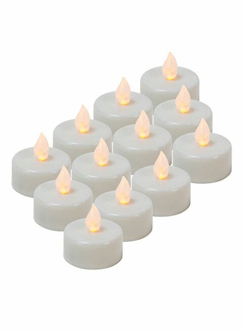 Generic 12-Piece Led Tealight Candle Set White