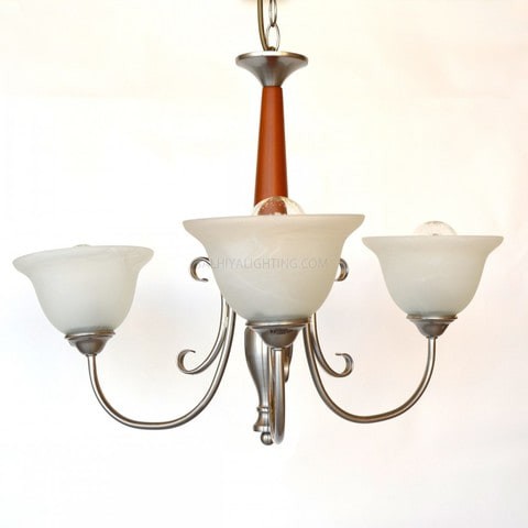 Uplight Chandelier 7017-3Arms-Satin Nickel