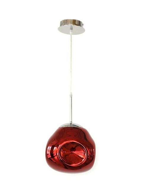 Al Salhiya Lighting - Indoor Glass Pendant Light Red/Silver 20x24centimeter