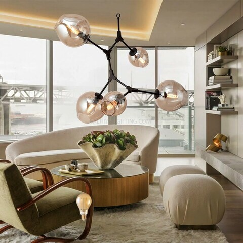 Modern Blair 5 Buds Pendant Light MD10730 - Gold Matt