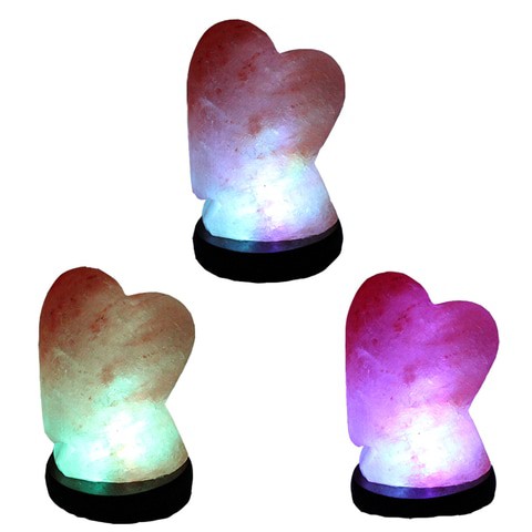 Generic Multi Color Usb Himalayan Salt Lamp- Heart