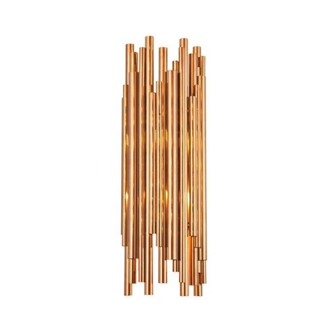 Modern Tubes Christine Wall Sconce 8 Watts - Gold Plated Solid Brass